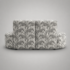 Nova Safari Sketch 3 Seater Premium Polyester Fabric Armless Sofa in White & Black