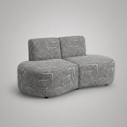 Nova Urban Maze 3 Seater Premium Polyester Fabric Armless Sofa in White & Black
