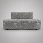 Nova Urban Maze 3 Seater Premium Polyester Fabric Armless Sofa in White & Black
