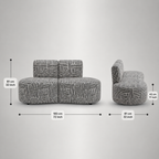 Nova Urban Maze 3 Seater Premium Polyester Fabric Armless Sofa in White & Black