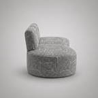 Nova Urban Maze 3 Seater Premium Polyester Fabric Armless Sofa in White & Black