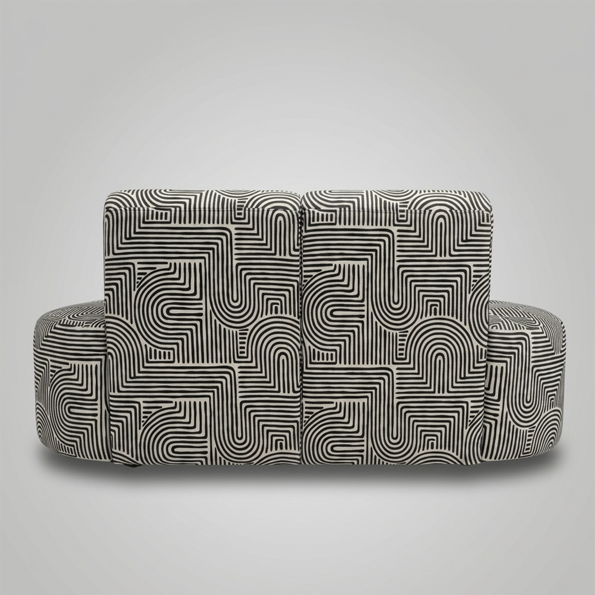 Nova Urban Maze 3 Seater Premium Polyester Fabric Armless Sofa in White & Black