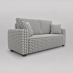 Orion Classic Houndstooth 2 Seater Premium Polyester Upholstered Sofa in White & Black