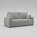 Orion Classic Houndstooth 3 Seater Premium Polyester Upholstered Sofa in White & Black