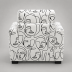 Orion Modern Muse 1 Seater Premium Polyester Upholstered Sofa in White & Black