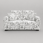 Orion Modern Muse 2 Seater Premium Polyester Upholstered Sofa in White & Black
