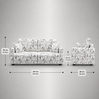 Orion Modern Muse 3 Seater Premium Polyester Upholstered Sofa in White & Black