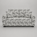 Orion Safari Sketch 2 Seater Premium Polyester Upholstered Sofa in White & Black