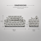 Orion Safari Sketch 2 Seater Premium Polyester Upholstered Sofa in White & Black
