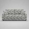 Orion Safari Sketch 3 Seater Premium Polyester Upholstered Sofa in White & Black