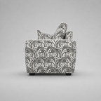 Orion Safari Sketch 3 Seater Premium Polyester Upholstered Sofa in White & Black