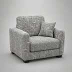 Orion Urban Maze 1 Seater Premium Polyester Upholstered Sofa in White & Black