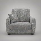 Orion Urban Maze 1 Seater Premium Polyester Upholstered Sofa in White & Black
