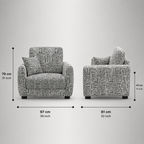 Orion Urban Maze 1 Seater Premium Polyester Upholstered Sofa in White & Black