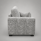 Orion Urban Maze 1 Seater Premium Polyester Upholstered Sofa in White & Black
