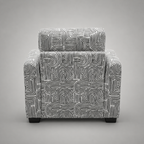 Orion Urban Maze 1 Seater Premium Polyester Upholstered Sofa in White & Black