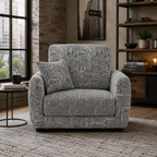 Orion Urban Maze 1 Seater Premium Polyester Upholstered Sofa in White & Black