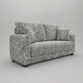 Orion Urban Maze 2 Seater Premium Polyester Upholstered Sofa in White & Black