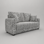 Orion Urban Maze 2 Seater Premium Polyester Upholstered Sofa in White & Black