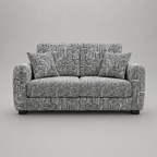 Orion Urban Maze 2 Seater Premium Polyester Upholstered Sofa in White & Black