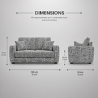 Orion Urban Maze 2 Seater Premium Polyester Upholstered Sofa in White & Black