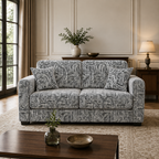 Orion Urban Maze 2 Seater Premium Polyester Upholstered Sofa in White & Black