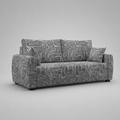 Orion Urban Maze 3 Seater Premium Polyester Upholstered Sofa in White & Black