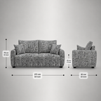 Orion Urban Maze 3 Seater Premium Polyester Upholstered Sofa in White & Black