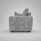 Orion Urban Maze 3 Seater Premium Polyester Upholstered Sofa in White & Black