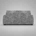 Orion Urban Maze 3 Seater Premium Polyester Upholstered Sofa in White & Black