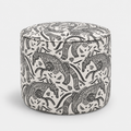Regent Safari Sketch Premium Polyester Fabric Ottoman Pouffe in White & Black