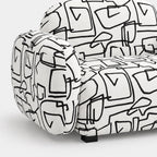 Royale Abstract Linear 1 Seater Premium Polyester Upholstered Sofa in White & Black