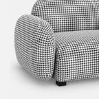 Royale Classic Houndstooth 1 Seater Premium Polyester Upholstered Sofa in White & Black