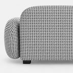 Royale Classic Houndstooth 1 Seater Premium Polyester Upholstered Sofa in White & Black