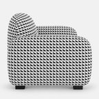 Royale Classic Houndstooth 1 Seater Premium Polyester Upholstered Sofa in White & Black