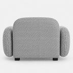 Royale Classic Houndstooth 1 Seater Premium Polyester Upholstered Sofa in White & Black