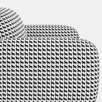 Royale Classic Houndstooth 2 Seater Premium Polyester Upholstered Sofa in White & Black