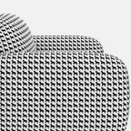 Royale Classic Houndstooth 3 Seater Premium Polyester Upholstered Sofa in White & Black