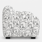 Royale Modern Muse 1 Seater Premium Polyester Upholstered Sofa in White & Black