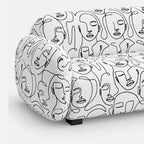 Royale Modern Muse 2 Seater Premium Polyester Upholstered Sofa in White & Black
