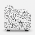 Royale Modern Muse 2 Seater Premium Polyester Upholstered Sofa in White & Black