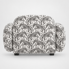 Royale Safari Sketch 1 Seater Premium Polyester Upholstered Sofa in White & Black