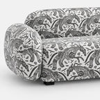 Royale Safari Sketch 3 Seater Premium Polyester Upholstered Sofa in White & Black