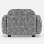 Royale Urban Maze 1 Seater Premium Polyester Upholstered Sofa in White & Black