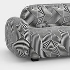 Royale Urban Maze 2 Seater Premium Polyester Upholstered Sofa in White & Black