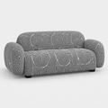 Royale Urban Maze 2 Seater Premium Polyester Upholstered Sofa in White & Black