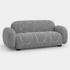 Royale Urban Maze 2 Seater Premium Polyester Upholstered Sofa in White & Black