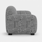 Royale Urban Maze 2 Seater Premium Polyester Upholstered Sofa in White & Black