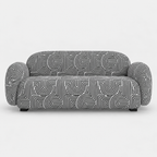 Royale Urban Maze 3 Seater Premium Polyester Upholstered Sofa in White & Black
