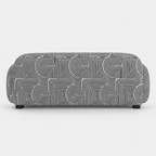 Royale Urban Maze 3 Seater Premium Polyester Upholstered Sofa in White & Black